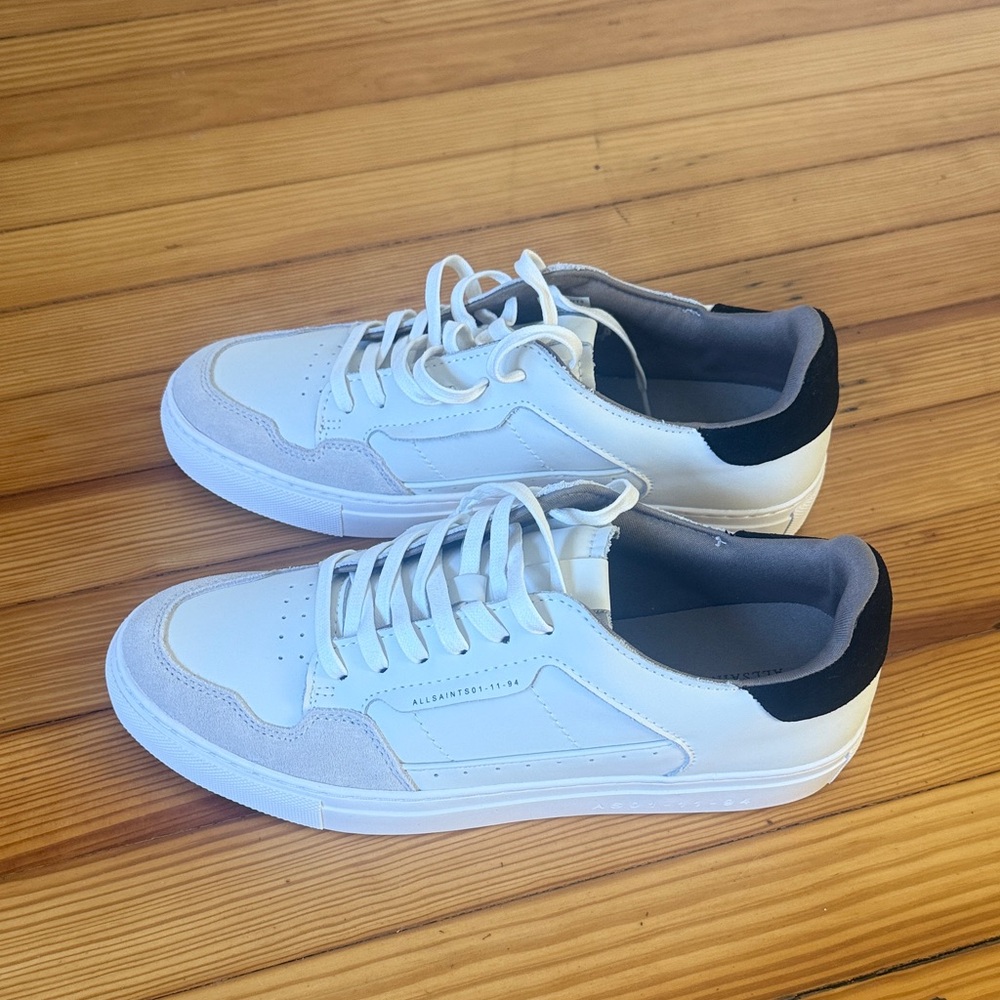 All Saints Cream and Black Men's Sneakers
